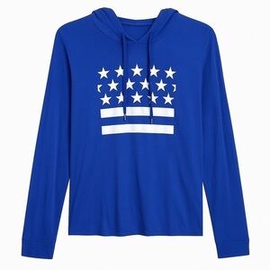 Under Armour Hoodie Sweatshirt Blue American Flag Athletic Womens Sz Medium